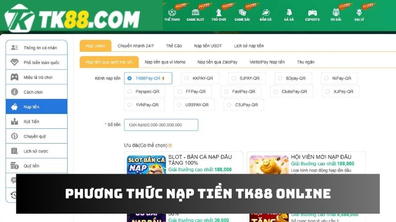 Hướng dẫn cách nạp tiền qua phương thức nạp online