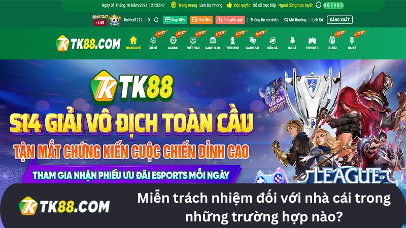 Miễn trách nhiệm đối với nhà cái trong những trường hợp nào?